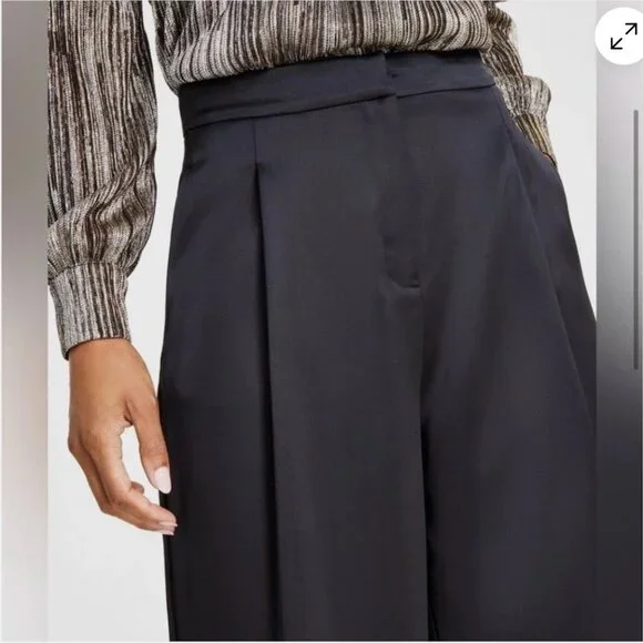 Michael Kors Satin Wide Leg Pant - Black - 10 - Like New